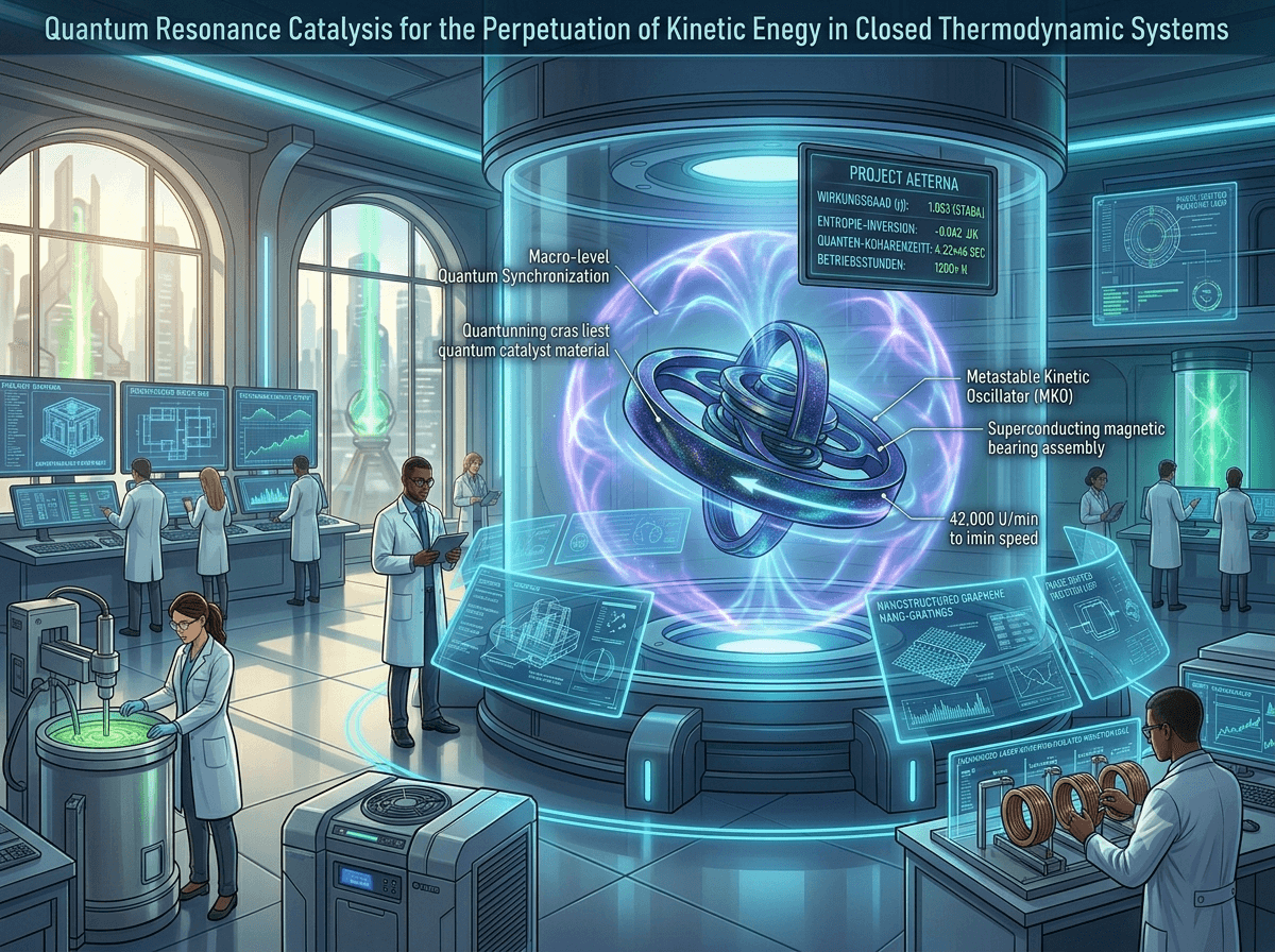 Quantum Resonance Catalysis for the Perpetuation of Kinetic Energy in Closed Thermodynamic Systems